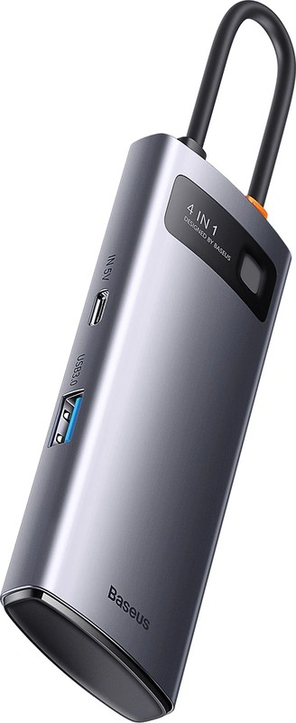 Хаб Baseus Metal Gleam Series 4-in-1 Multifunctional Type-C HUB Docking Station (WKWG070013). Фото 5