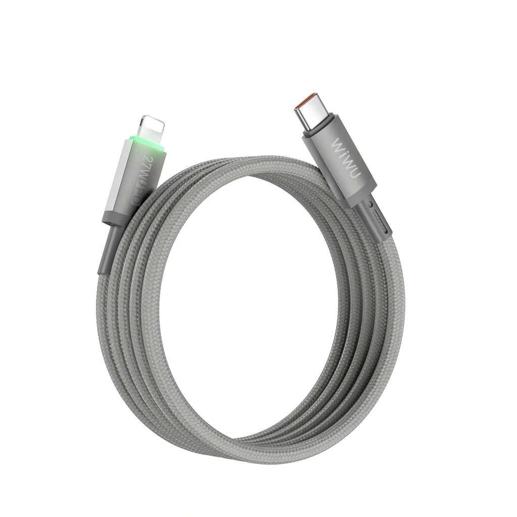 Кабель Wiwu Magnetic Maglink Type-C to iPhone 27W 1м, Серый (Wi-C083). Фото 2