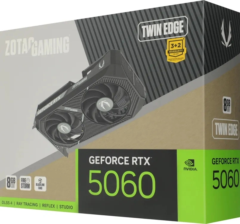 Видеокарта Zotac GeForce RTX 5060 GAMING Twin Edge 8GB GDDR7 128 bit PCIe 5.0. Фото 7