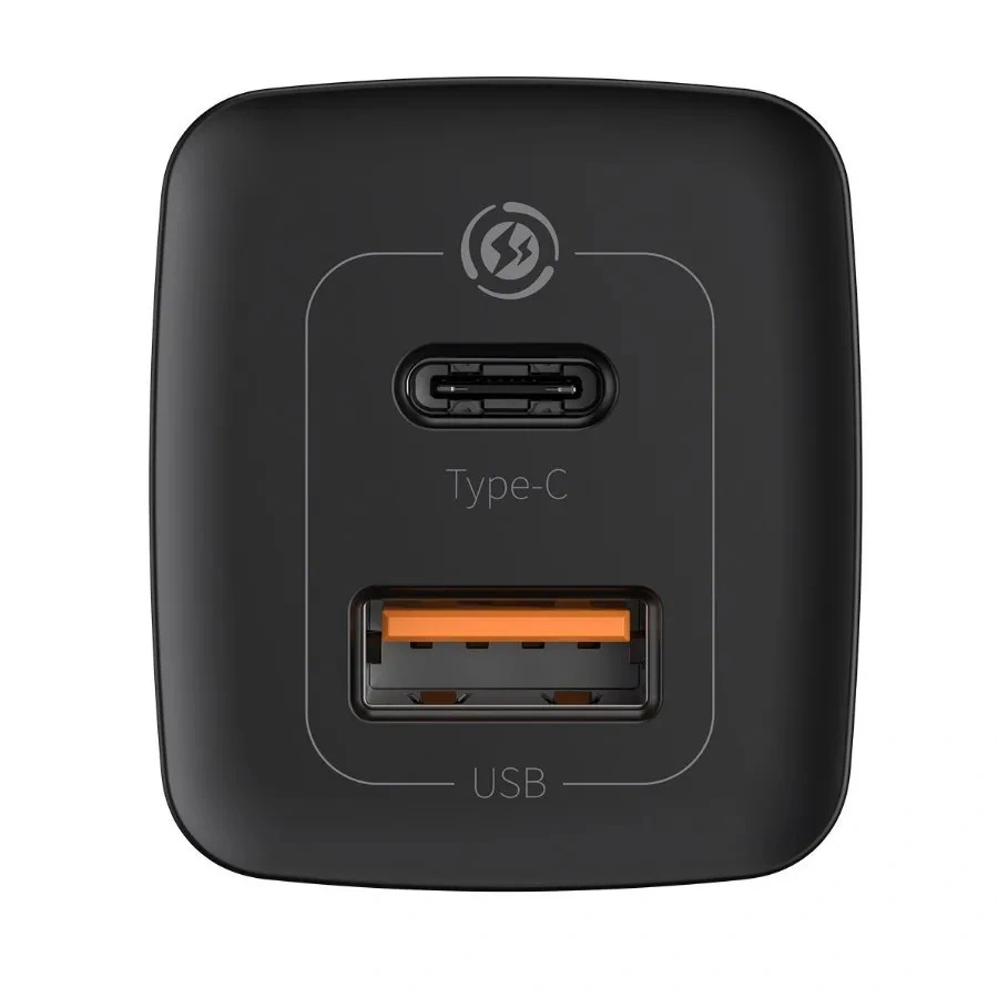 Сетевое зарядное устройство Baseus GaN2 Lite Quick Charger C+U 65W, Чёрное (CCGAN2L-B01). Фото 2