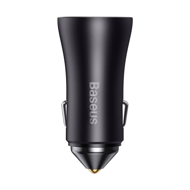 Автомобильное зарядное устройство Baseus Golden Contactor Pro Dual Fast Charger Car Charger C+C 40W Тёмно-серый (CGJP000013). Фото 1
