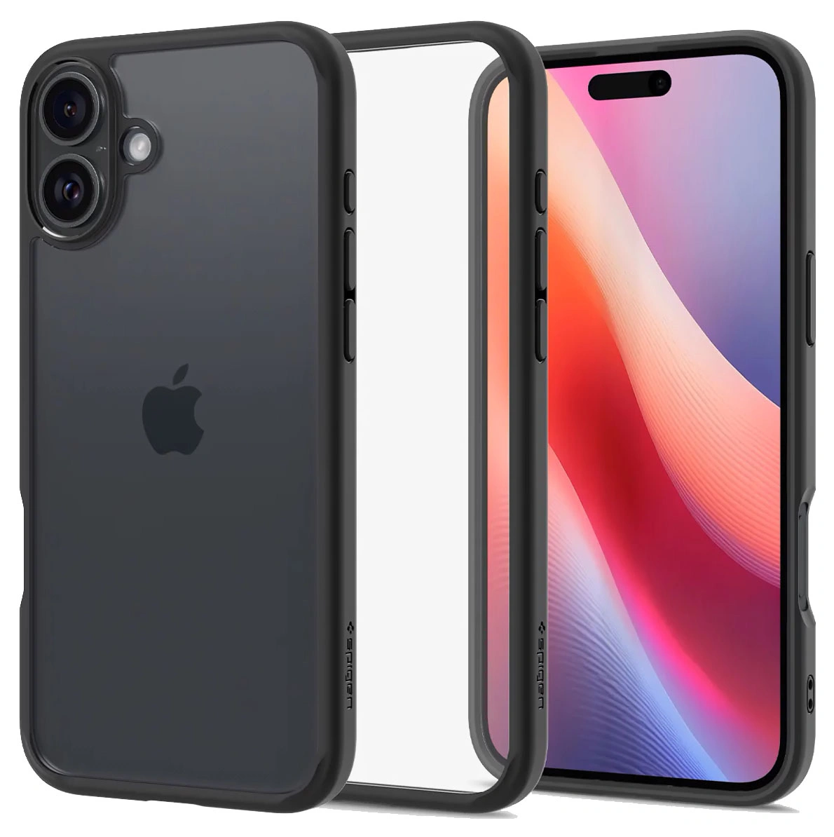 Накладка Spigen Ultra Hybrid для iPhone 16 Plus, Matte Black (ACS08072). Фото 1