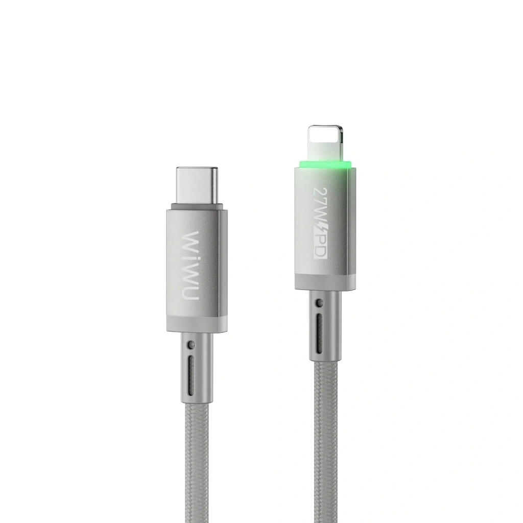 Кабель Wiwu Magnetic Maglink Type-C to iPhone 27W 1м, Серый (Wi-C083). Фото 1