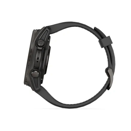 Умные часы Garmin Fenix 8 43mm, Amoled, Sapphire, Carbon Gray DLC Titanium with Black/Pebble Gray Silicone Band (010-02903-28). Фото 5