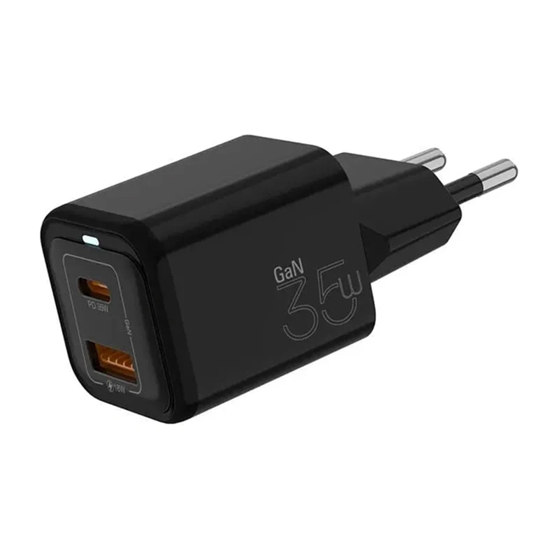 Сетевое зарядное устройство Vyvylabs Gan Fast Charger 35W A+C, Чёрный (GAN35BE-02). Фото 1
