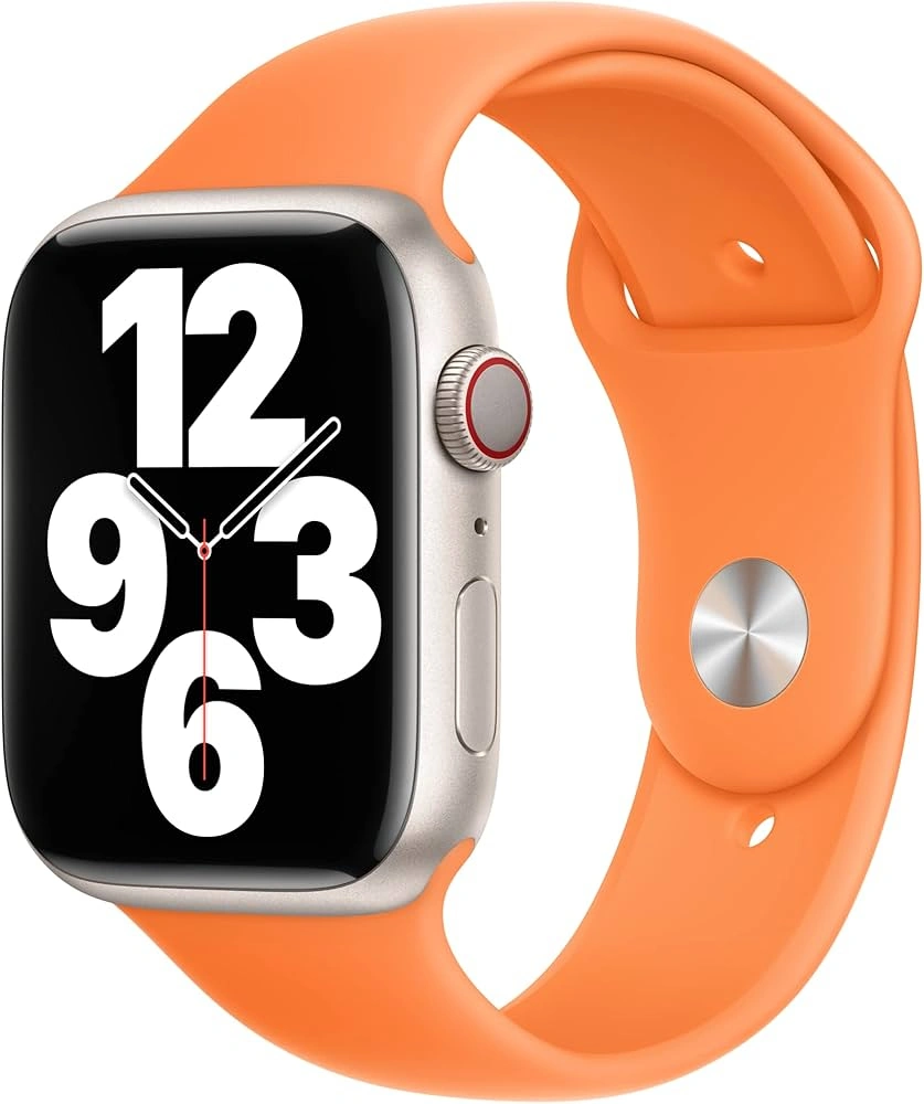 Ремешок силиконовый для Apple Watch 44/45/46/49мм, Оранжевый. Фото 1