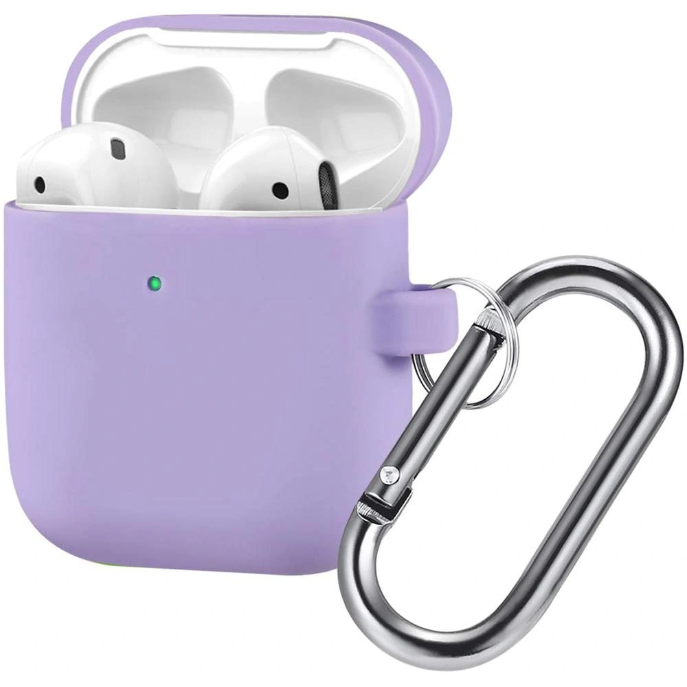 Чехол Silicone Case для наушников AirPods 2, Фиолетовый. Фото 1