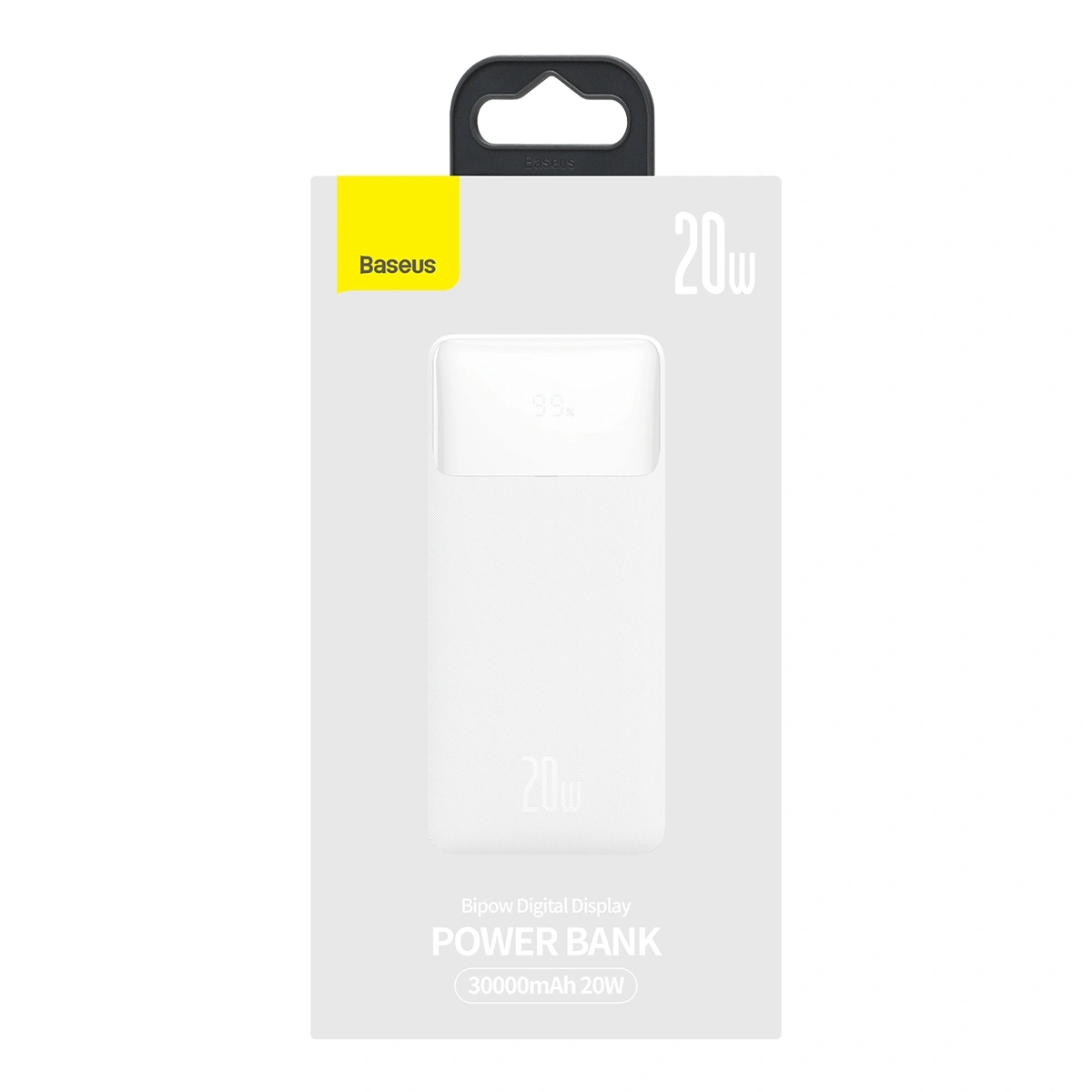 Внешний аккумулятор Baseus Bipow Digital Display Power bank 30000mAh 20W, Белый (PPDML-N02). Фото 2