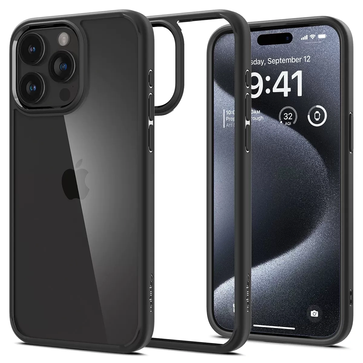 Накладка Spigen Ultra Hybrid для iPhone 15 Pro, Matte Black (ACS06713). Фото 1