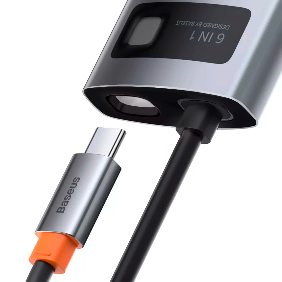 Хаб Baseus Metal Gleam Series 6-in-1, Space grey (CAHUB-CW0G). Фото 3