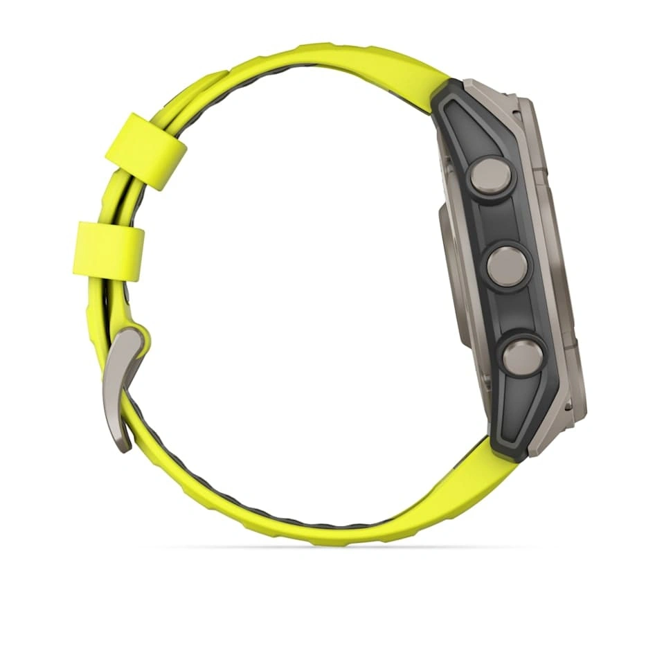 Умные часы Garmin Fenix 8 51mm, Solar, Sapphire, Titanium with Amp Yellow/Graphite Silicone Band. Фото 8