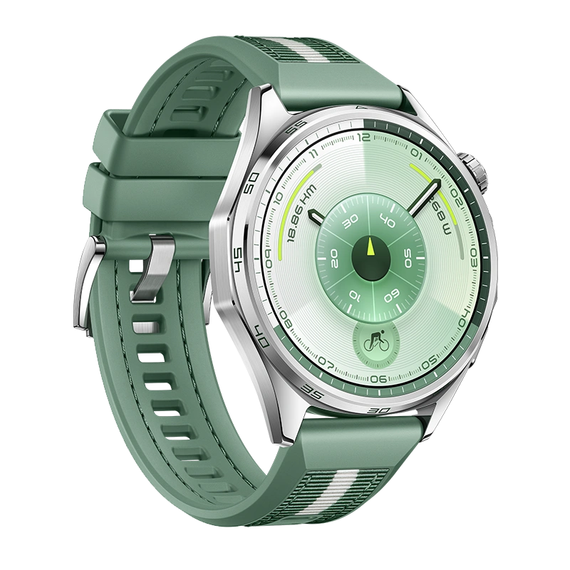 Умные часы Huawei Watch GT 6 46мм, Зелёный, Ремешок зелёный плетеный (ATM-B19). Фото 3