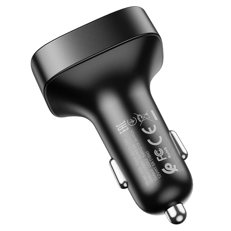 Автомобильное зарядное устройство Hoco E59 Promise QC3.0 FM трансмиттер, Black. Фото 2