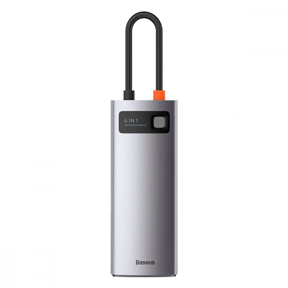 Хаб Baseus Metal Gleam Series 6-in-1, Space grey (CAHUB-CW0G). Фото 1