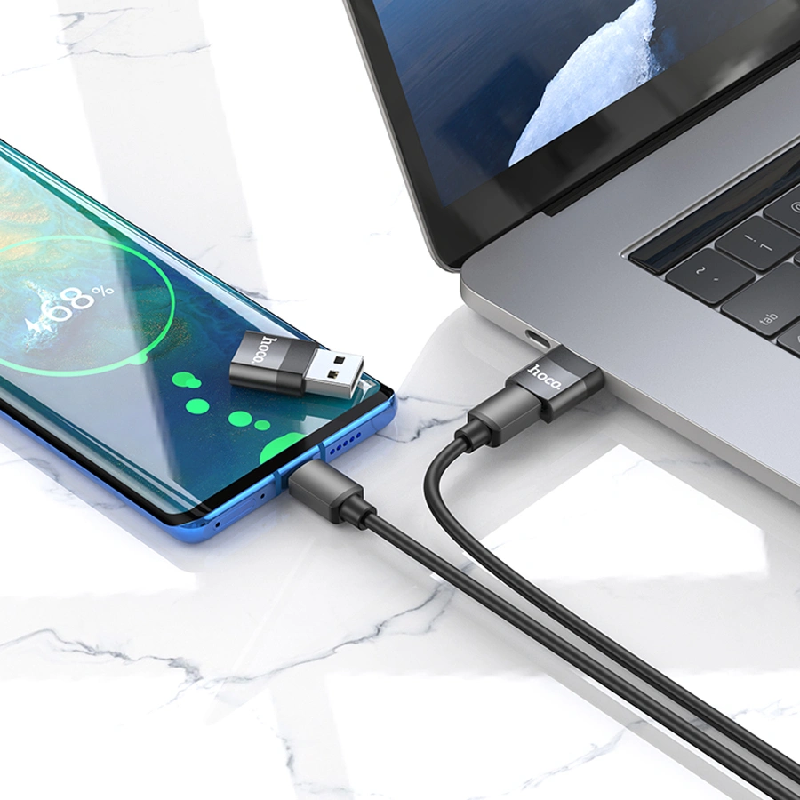 Переходник Hoco UA17 USB to Type-C USB2.0, Чёрный. Фото 8