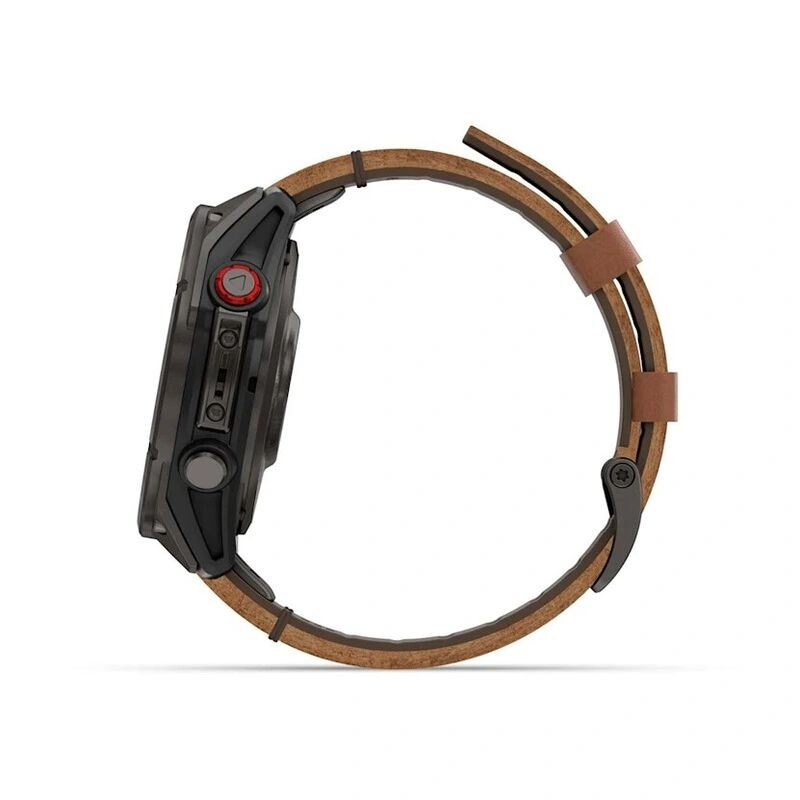 Умные часы Garmin Fenix 8 Pro 47mm, Amoled/Sapphire, Carbon Grey DLC Titanium wiht Chestnut Leather Band + Black/Pebble Gray Silicon Band (010-03198-40). Фото 2