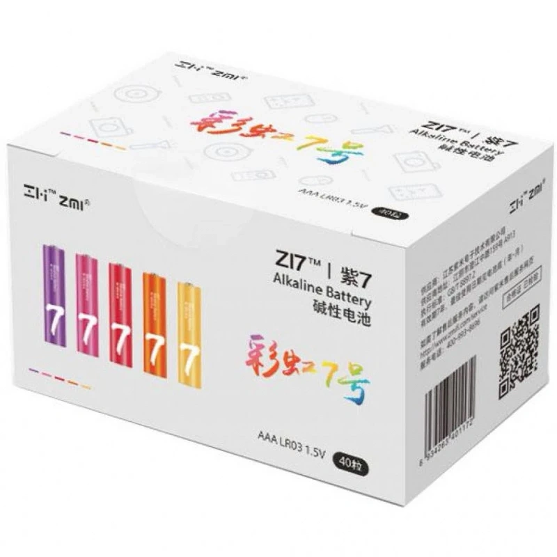 Батарейки ZMi Rainbow ZI7 типа AAA LR03 40шт. 1.5V. Фото 1