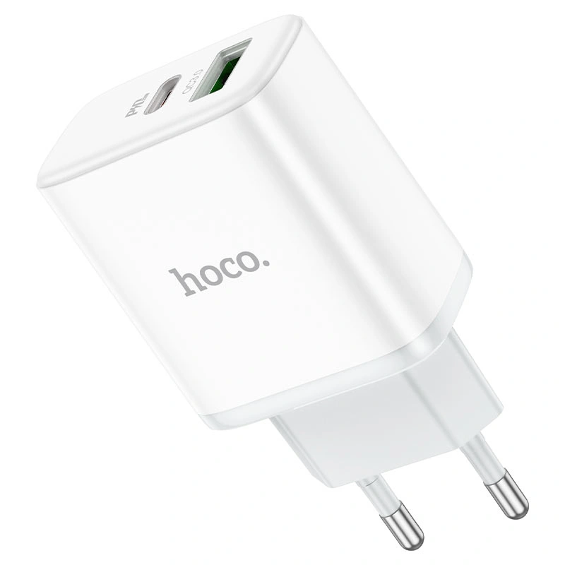 Сетевое зарядное устройство Hoco C105A Stage PD20W+QC3.0, White. Фото 4