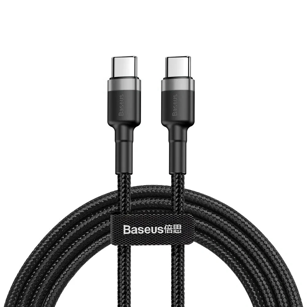 Кабель Baseus Cafule Series Type-C PD2.0 60W (20V 3A) 2m, Чёрный (CATKLF-HG1). Фото 1