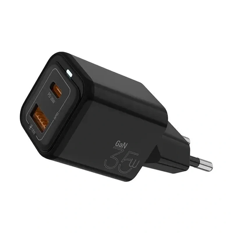 Сетевое зарядное устройство Vyvylabs Gan Fast Charger 35W A+C, Чёрный (GAN35BE-02). Фото 3