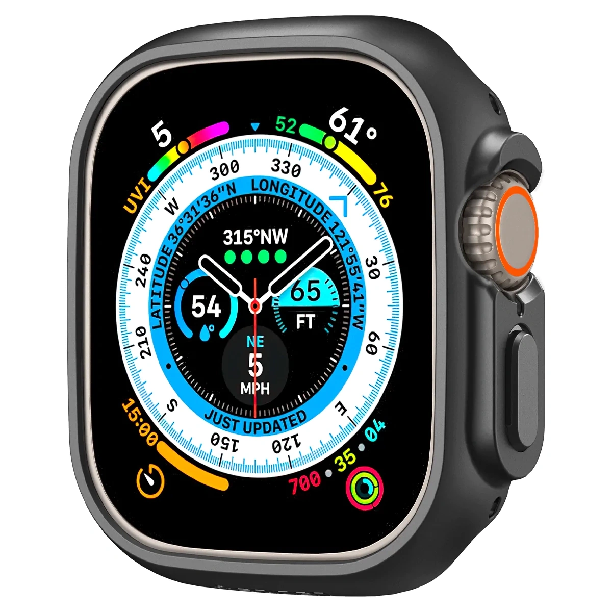 Чехол Spigen Thin Fit для Apple Watch Ultra, Чёрный (ACS05458). Фото 2