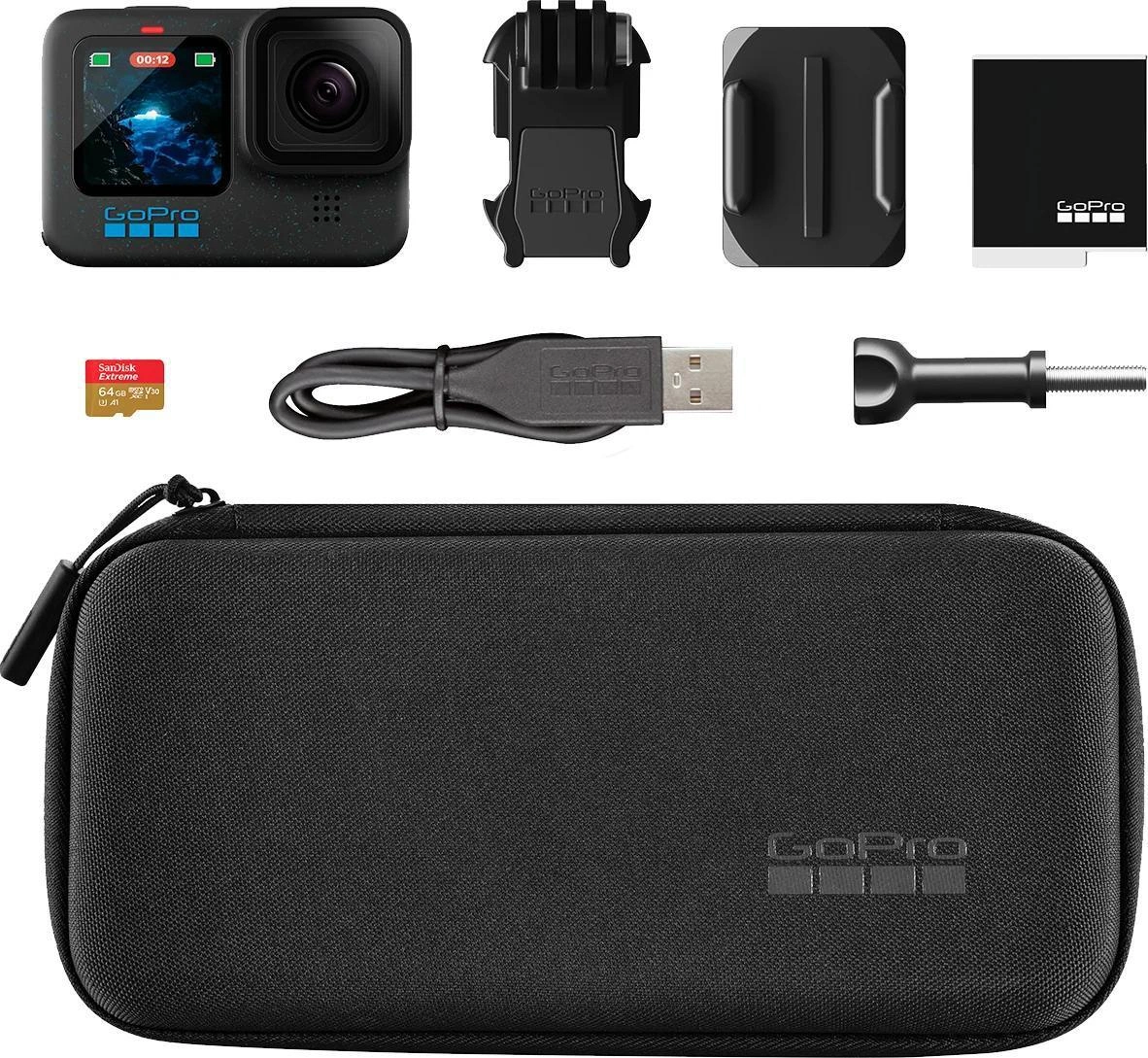 Экшн-камера GoPro Hero 12 + microSD 64Gb SanDisk, Black Edition (CHDSB-121-CN). Фото 1