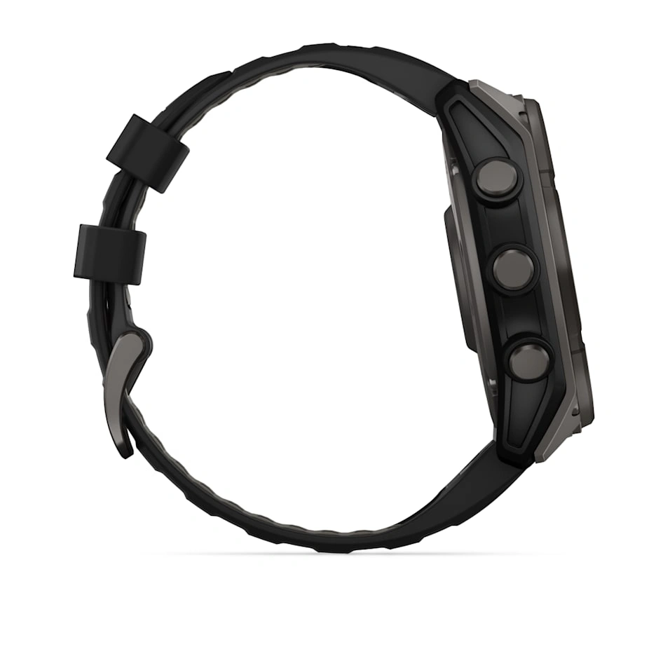 Умные часы Garmin Fenix 8 51mm, Solar, Sapphire, Carbon Gray DLC Titanium with Black/Pebble Gray Silicone Band (010-02907-70). Фото 5