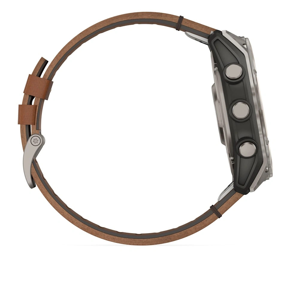 Умные часы Garmin Fenix 8 51mm, Amoled, Sapphire, кожаный ремешок "Chestnut" + спортивный ремешок "Graphite" (010-02905-40). Фото 7