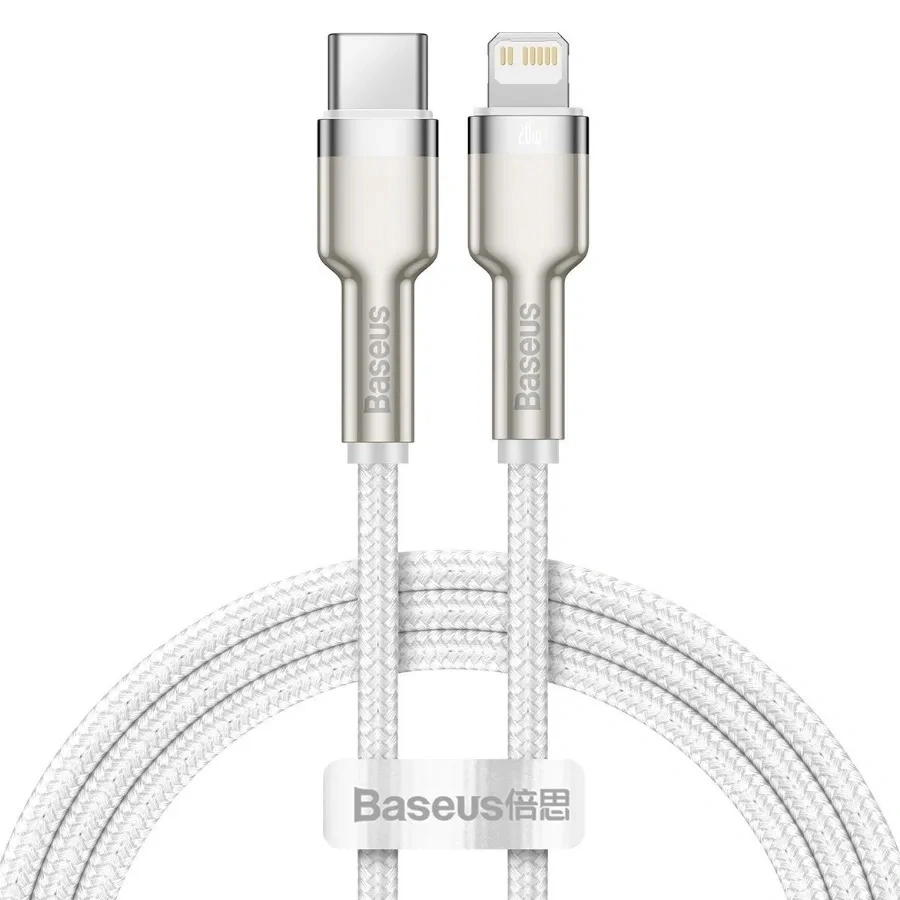 Кабель Baseus Cafule Series Metal Data Cable Type-C to iP PD 20Вт 2м, Белый (CATLJK-B02). Фото 1