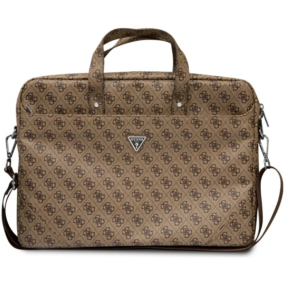 Сумка для ноутбука Guess 4G Bag with Triangle metal logo для ноутбуков 15"/16", Коричневая (GUCB15P4TW). Фото 1