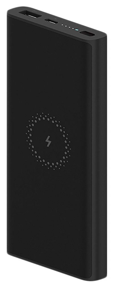 Внешний аккумулятор с возможностью беспроводной зарядки XiaoMi Wireless Power Bank 10000 mAh, Чёрный (WPB15PDZM). Фото 1