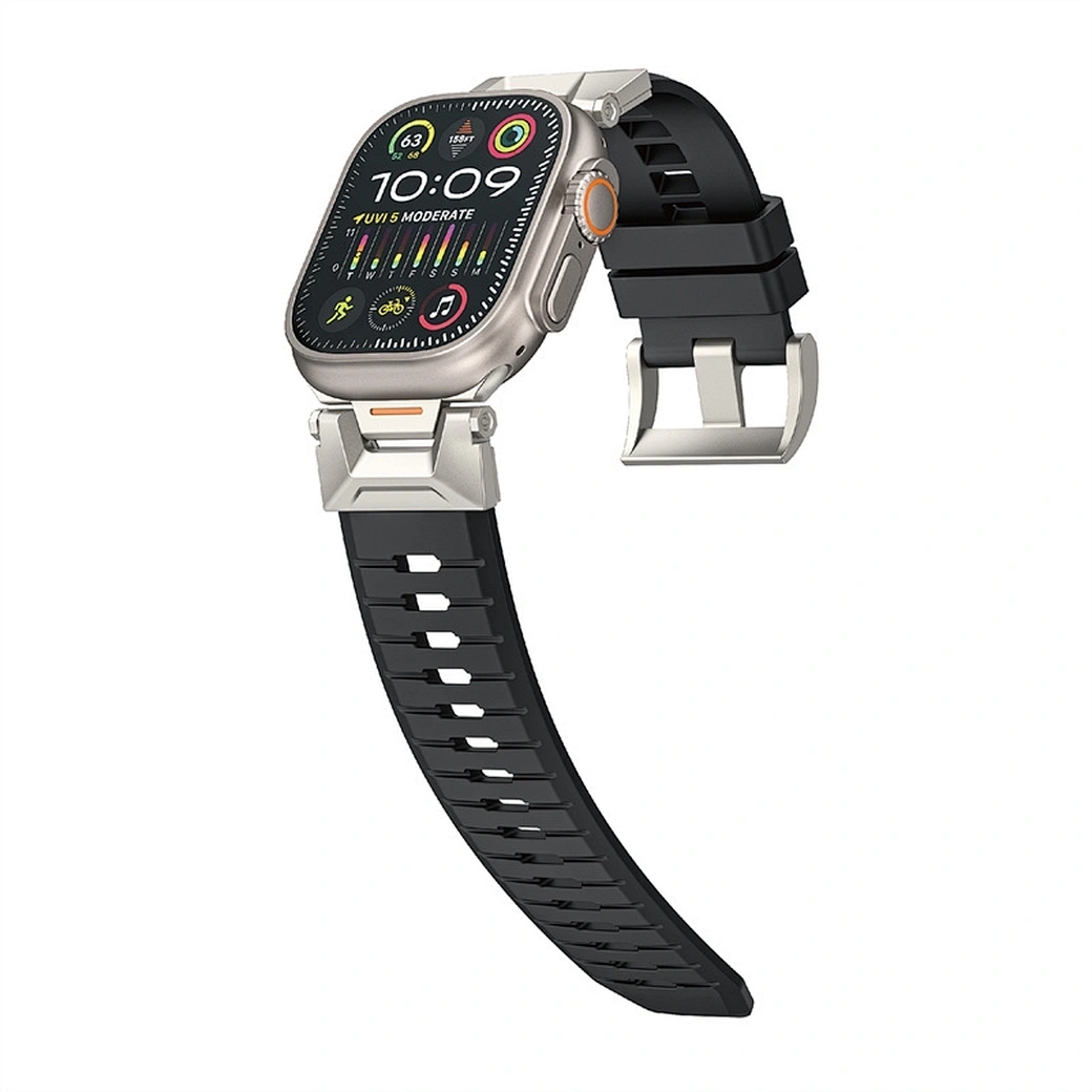 Ремешок Wiwu для Apple Watch 44/45/46/49мм Urban Silicon, Black (Wi-WB012). Фото 3
