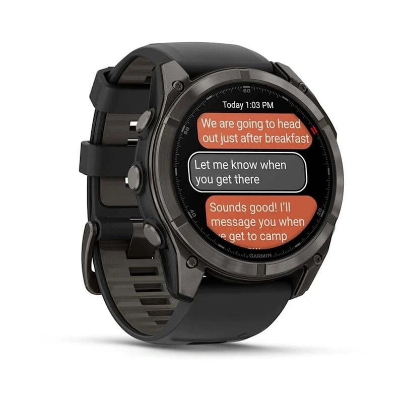 Умные часы Garmin Fenix 8 Pro 51mm, Amoled/Sapphire, Carbon Grey DLC Titanium wiht Black/Pebble Gray silicon Band (010-03199-01). Фото 3