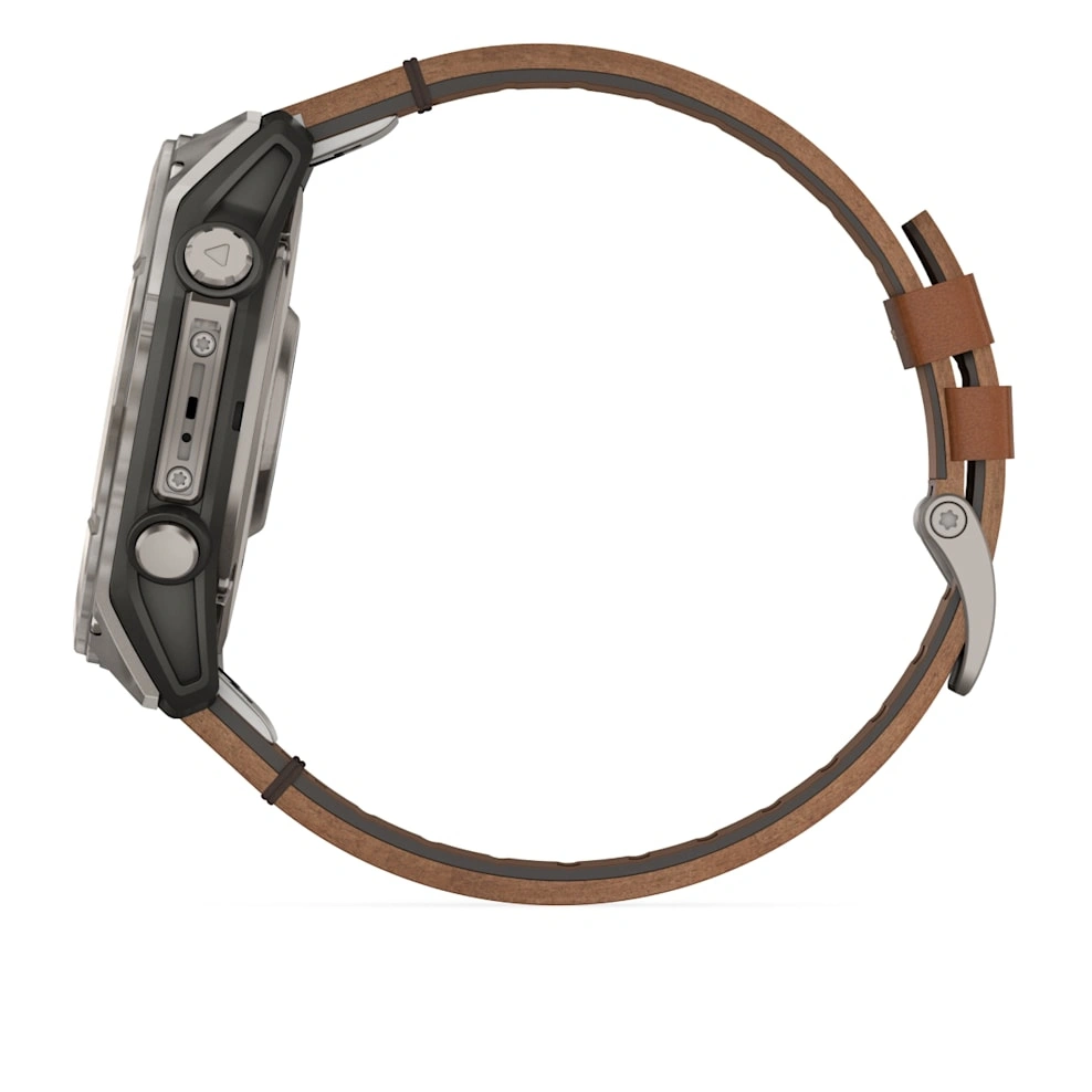 Умные часы Garmin Fenix 8 51mm, Amoled, Sapphire, кожаный ремешок "Chestnut" + спортивный ремешок "Graphite" (010-02905-40). Фото 6