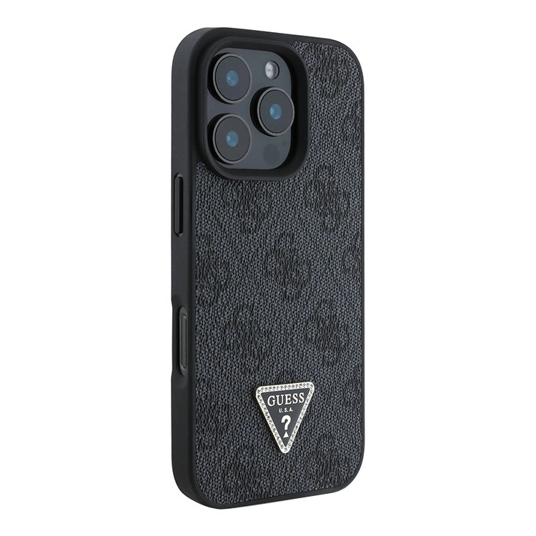 Накладка Guess для iPhone 16 Pro Max Crossbody PU 4G Triangle Diamond logo Hard + Universal Strap Black (GUHCP16XP4TDSCPK), Black. Фото 2