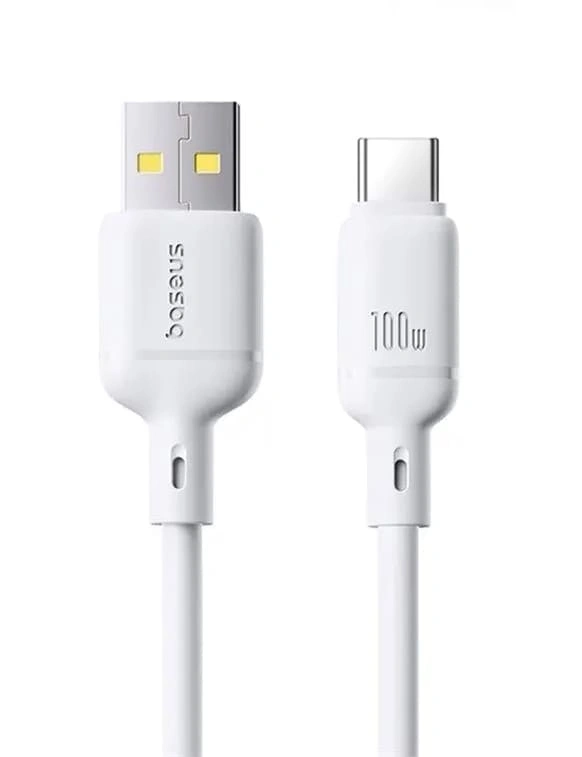 Кабель Baseus Silky Series USB to Type-C 100Вт 1м, Белый P10377704213-00. Фото 2