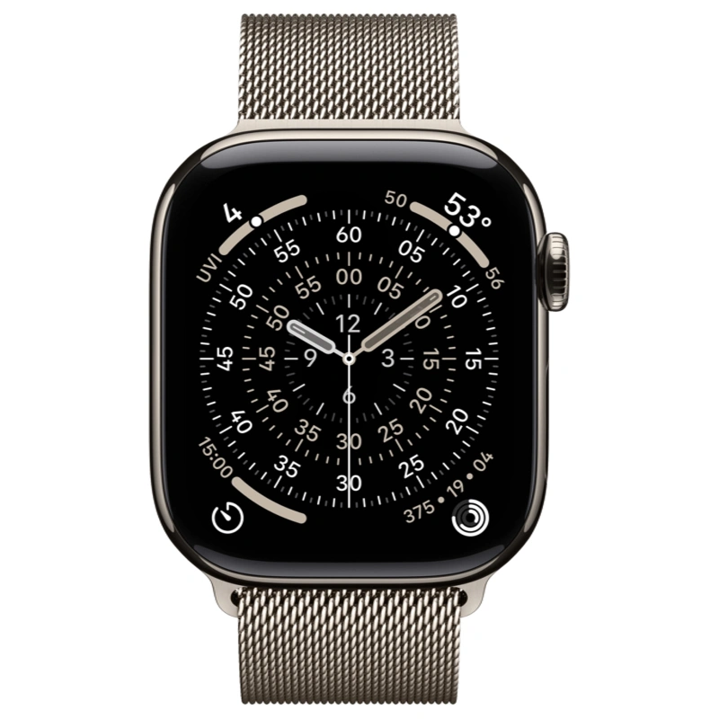 Apple Watch Series 11 GPS + Cellular, 42 мм, Natural Titanium, Миланская петля "Natural" (MF8P4). Фото 2