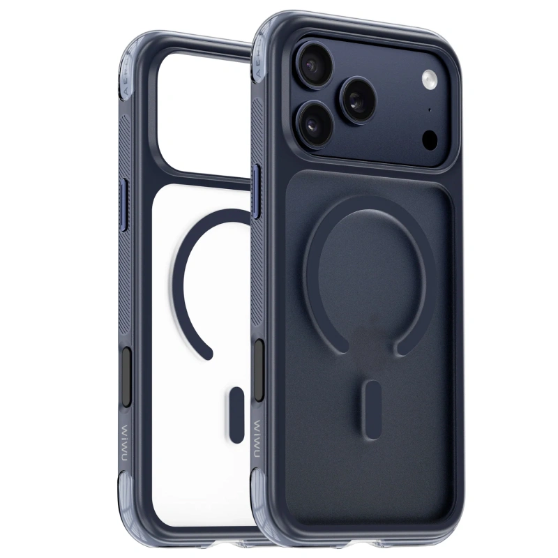 Накладка Wiwu для iPhone 17 Pro AeroShield Pro (MagSafe), Тёмно-синий (AS-202). Фото 1