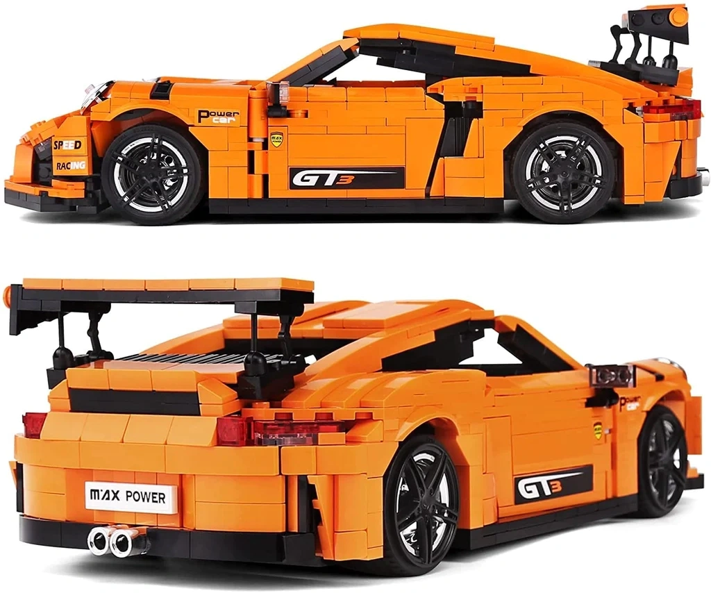 Конструктор Mould King Creative Idea 13129. Porsche GT3 RS, 1072 деталей, Оранжевый. Фото 4