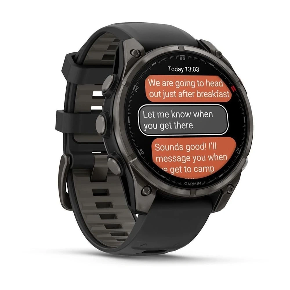 Умные часы Garmin Fenix 8 Pro 47mm, Amoled/Sapphire, Carbon Grey DLC Titanium with Black/Pebble Gray silicon Band (010-03198-01). Фото 3