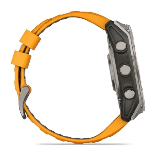 Умные часы Garmin Fenix 8 47mm, Sapphire, Titanium with Spark Orange/Graphite Silicone Band. Фото 7