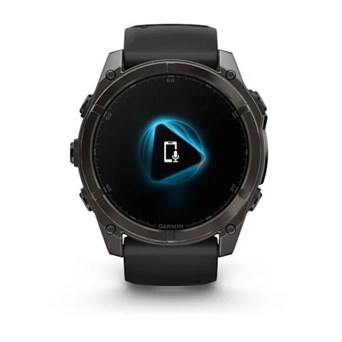 Умные часы Garmin Fenix 8 51mm, Sapphire, Carbon Gray DLC Titanium with Black/Pebble Gray Silicone Band. Фото 3
