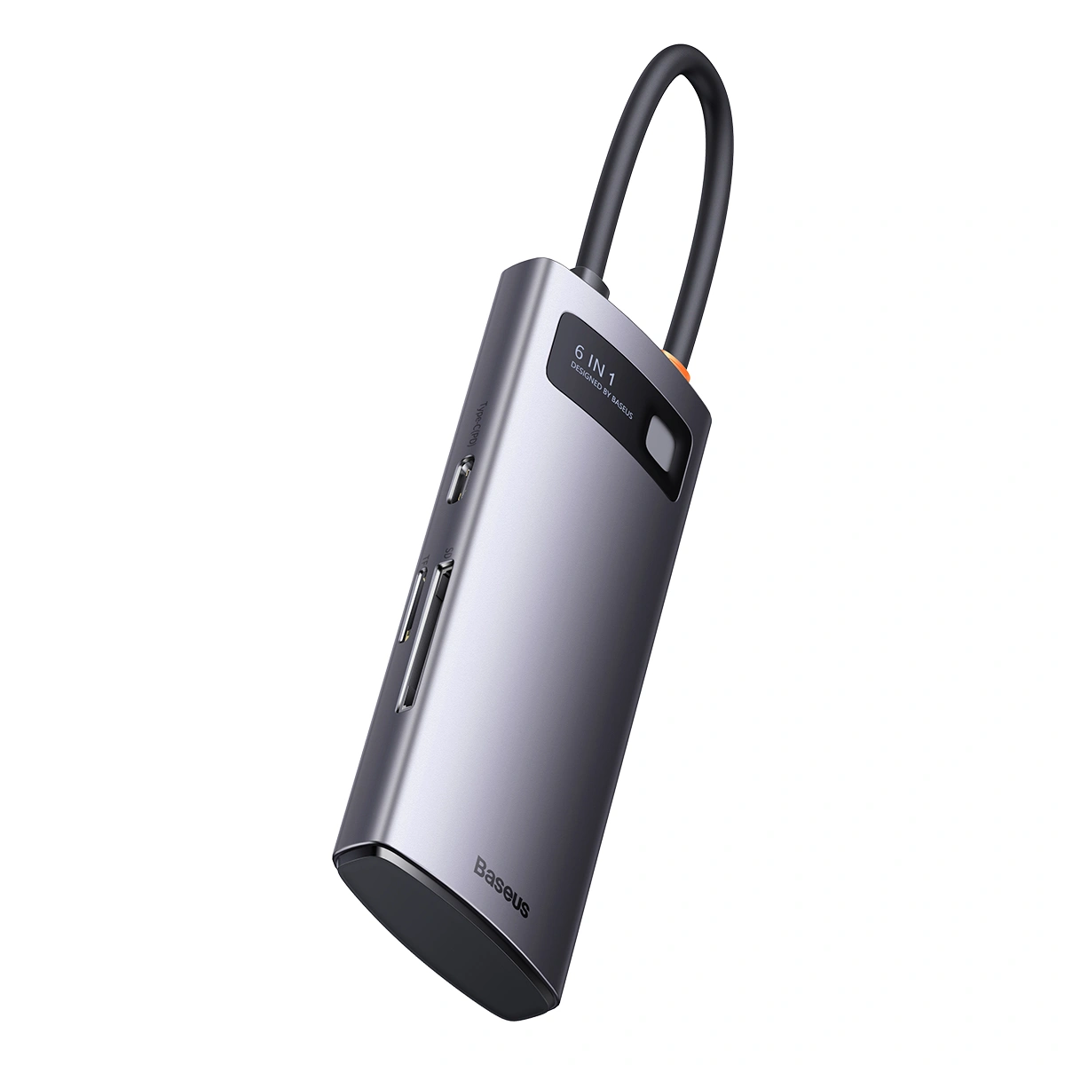 Хаб Metal Gleam Series 7-in-1 Multifunctional Type-C HUB Docking Station 2хUSB3.0, 2хType-C, HDMI, SD, TF, Серый (WKWG020113). Фото 2