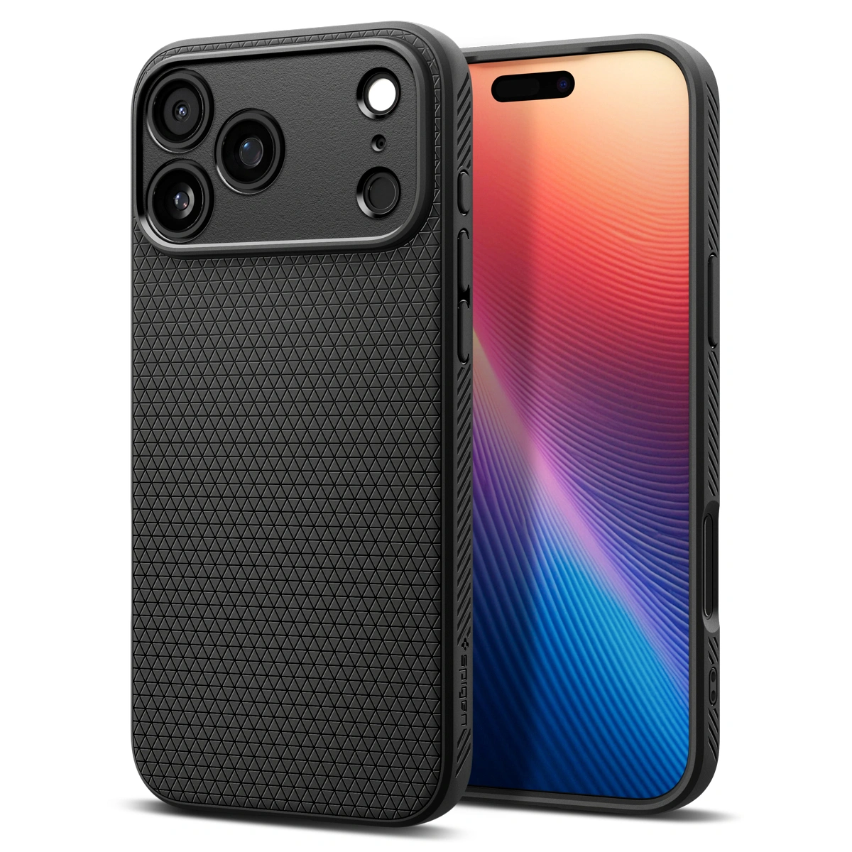 Накладка Spigen Liquid Air для iPhone 17 Pro, Чёрная матовая (ACS10331). Фото 1