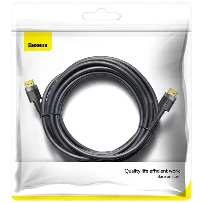 Кабель Baseus Cafule 4KHDMI Male To 4KHDMI Male Adapter Cable 3м (CADKLF-G01). Фото 4