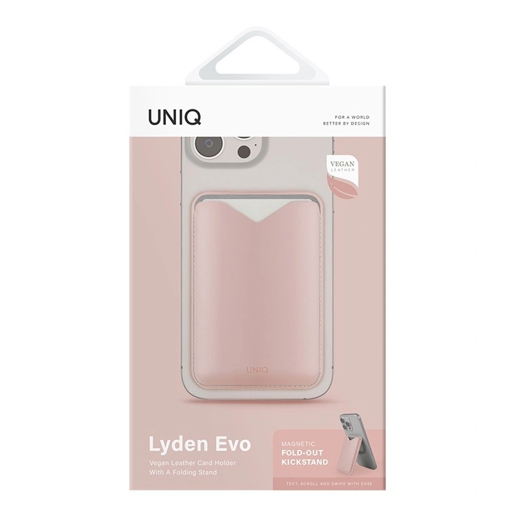 Магнитный бумажник Uniq для iPhone Lyden Evo Magnetic Card Holder, Розовый (LYDENEVO-BLUSHPK). Фото 3