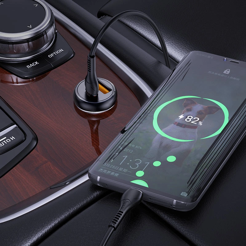 Автомобильное зарядное устройство Hoco NZ5 Smooth road PD30W+QC3.0, Black. Фото 3
