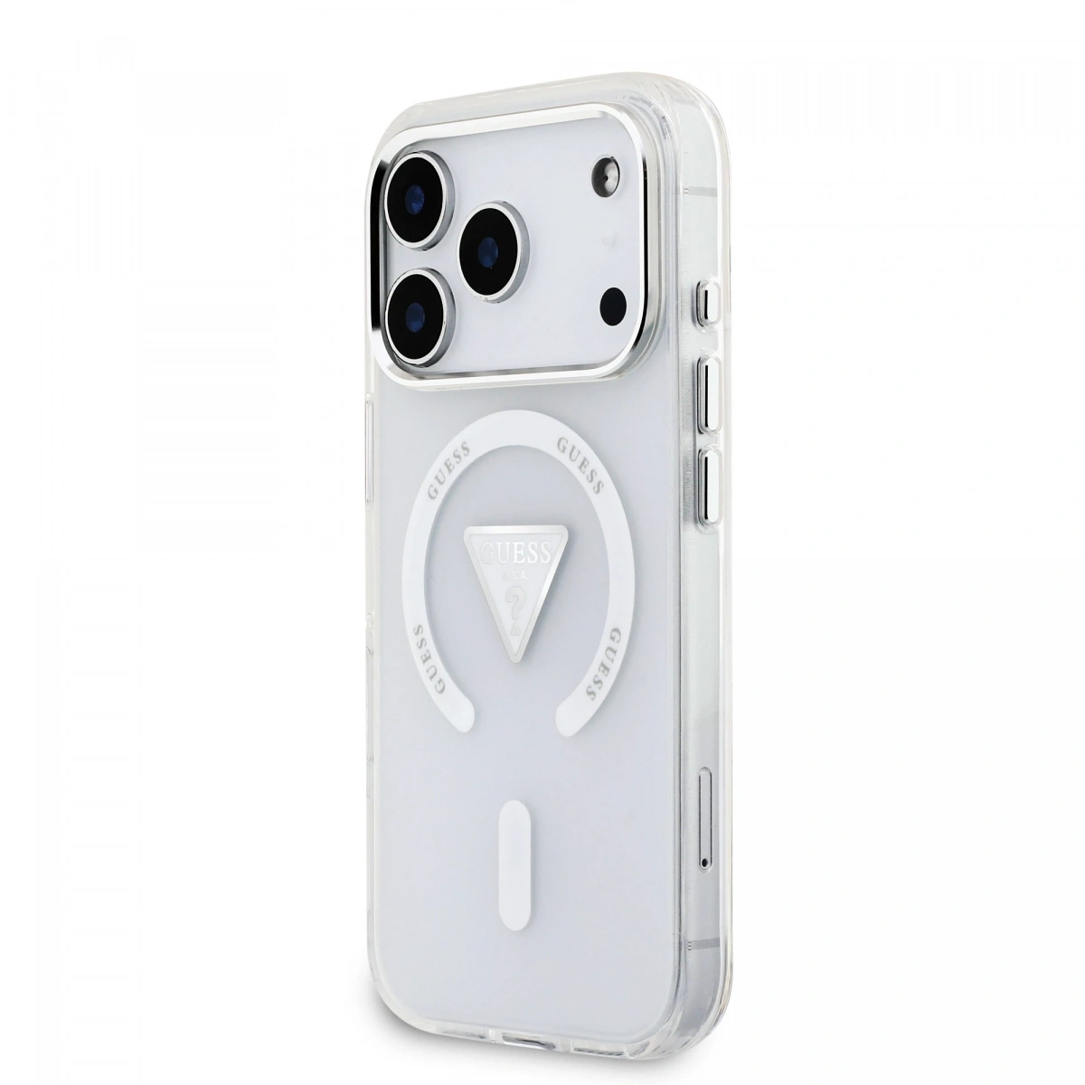 Накладка Guess для iPhone 17 Pro IML Gradient Triangle logo Metal Cam Hard (MagSafe), Прозрачная(GUHMP17LHGTMLCGT). Фото 2