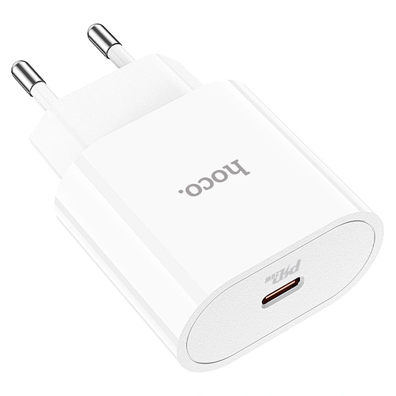 Сетевое зарядное устройство Hoco C94A Metro single port PD20W, Белое. Фото 6