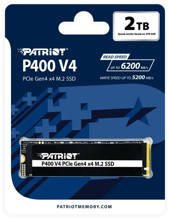 SSD накопитель Patriot P400 V4 2ТБ, M.2 2280, PCIe 4.0 x4, NVMe, M.2 (p400vp2tbm28h). Фото 4